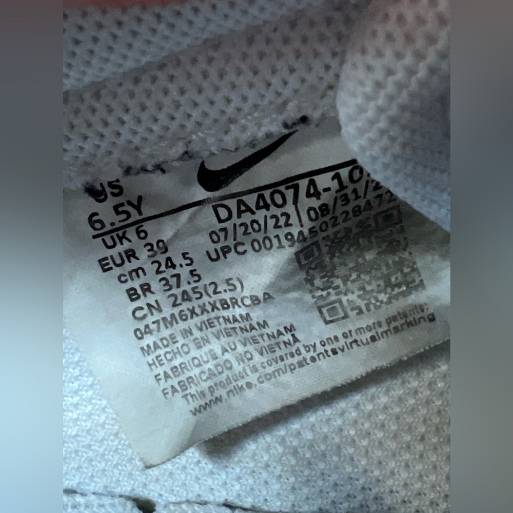Size 6.5 (GS) - Nike Blazer Low 77 White Black - Picture 9 of 9